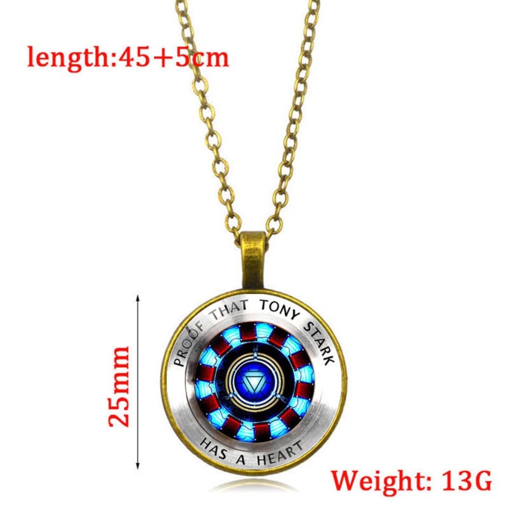 Iron Man heart clock / time silver alloy necklace unisex - Picture 2 of 2